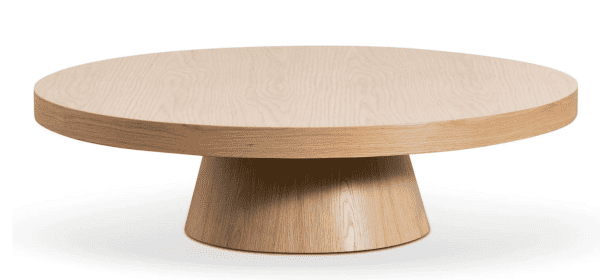 DAMARIS Round Oak Veneer Coffee Table - 1.1m Natural - Image 3